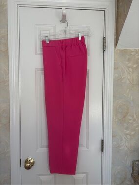 Ann Taylor Straight-Leg Easy Pull-on Pants in Bright Pink. Popular Style